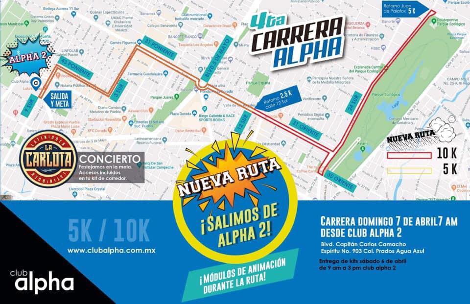 Inscríbete a la 4ta Carrera Alpha - Pensando en Puebla